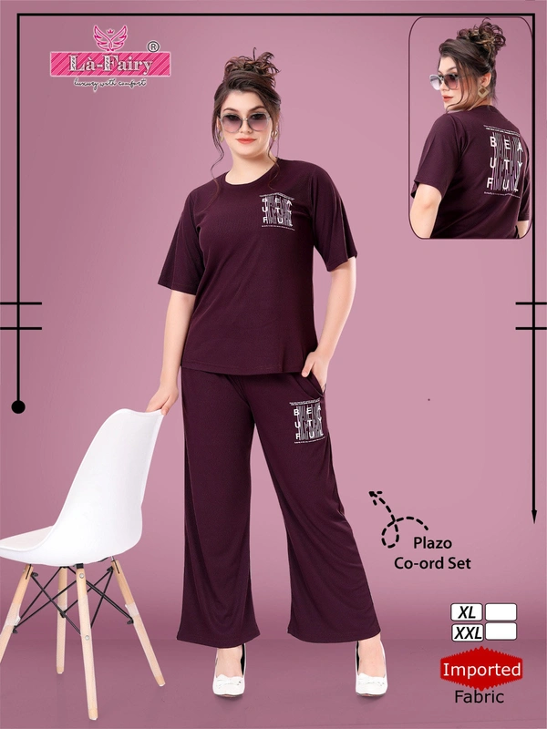 La Fairy  2129 CORD SET  - XL-42, wine