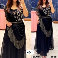RTK DESIGNER SKIRT WITH CROP TOP WITH DUPATTA  - wine, Skirt -42"Inch