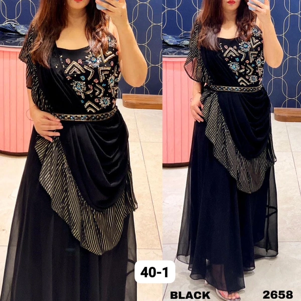 RTK DESIGNER SKIRT WITH CROP TOP WITH DUPATTA  - wine, Skirt -42"Inch