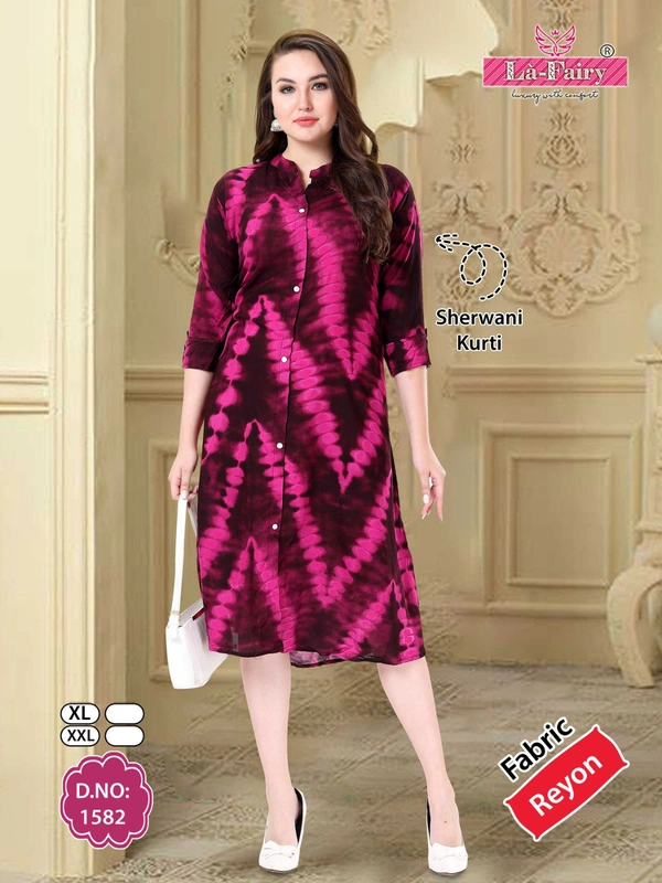 La Fairy  PRINTED UMBRELLA STYLE KURTI  - 42-XL