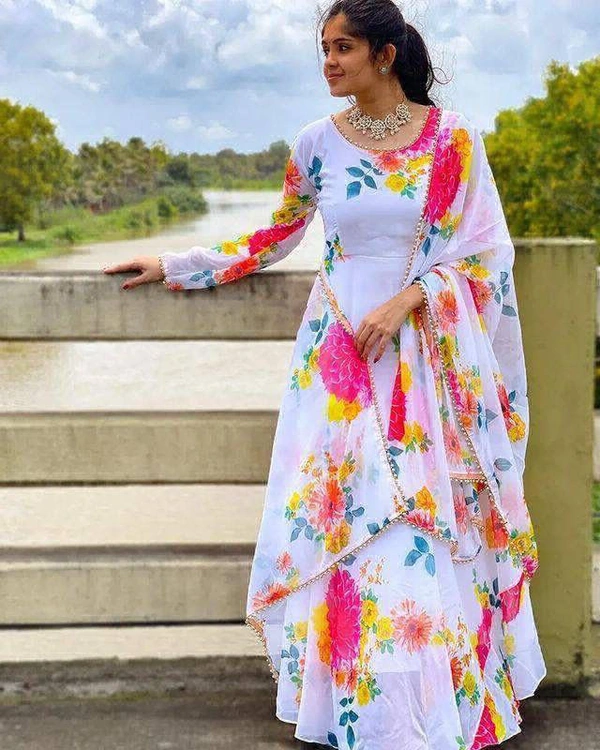 DSS BEAUTIFUL PRINTED KURTI WITH DUPATTA  - 2XL-44