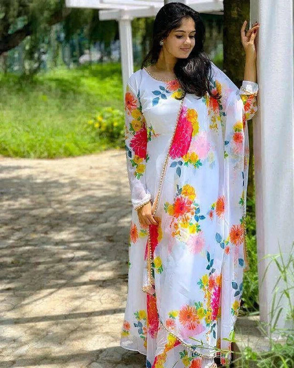 DSS BEAUTIFUL PRINTED KURTI WITH DUPATTA  - 2XL-44