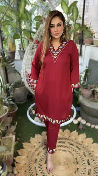 WSM CUT WORK PANT SUIT  - Red, XL-42