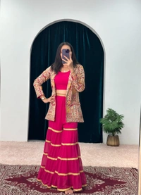 WDW INDO-WESTERN WITH FULL FLAIR SHARARA PLAZO - M-38