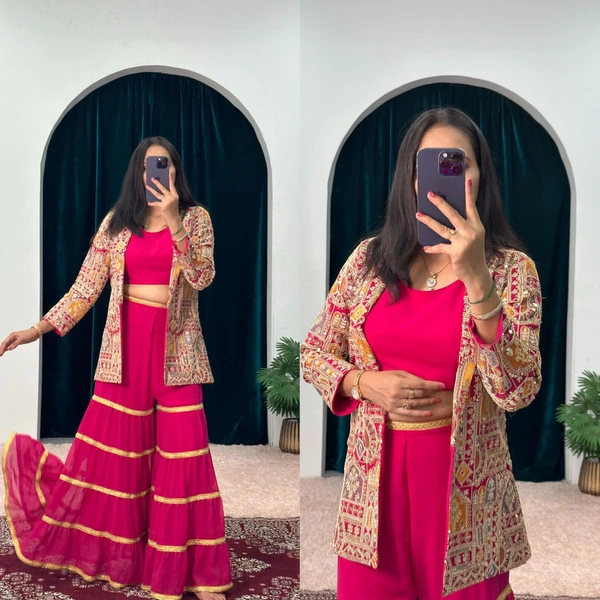 WDW INDO-WESTERN WITH FULL FLAIR SHARARA PLAZO - 2XL-44