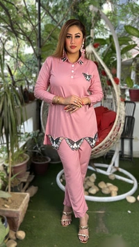 WSM 2122 BEAUTIFUL CORD SET  - pink, XL-42