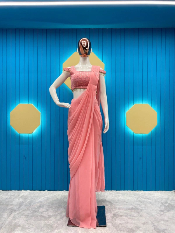 KDJ READY TO WEAR SAARI  - Pink