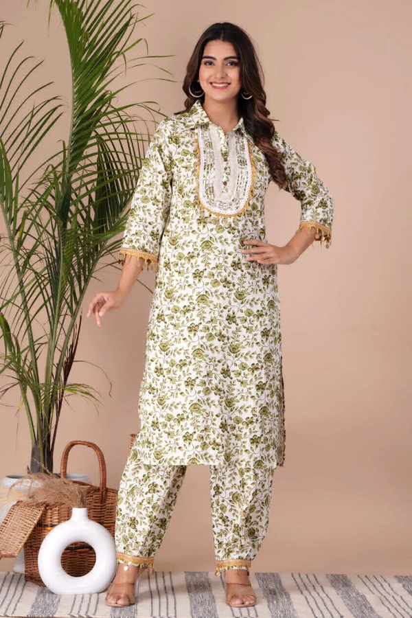 KDJ Printed Kurta Pair Matching Pant  - M-38