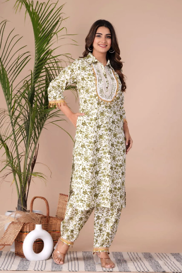 KDJ Printed Kurta Pair Matching Pant  - M-38