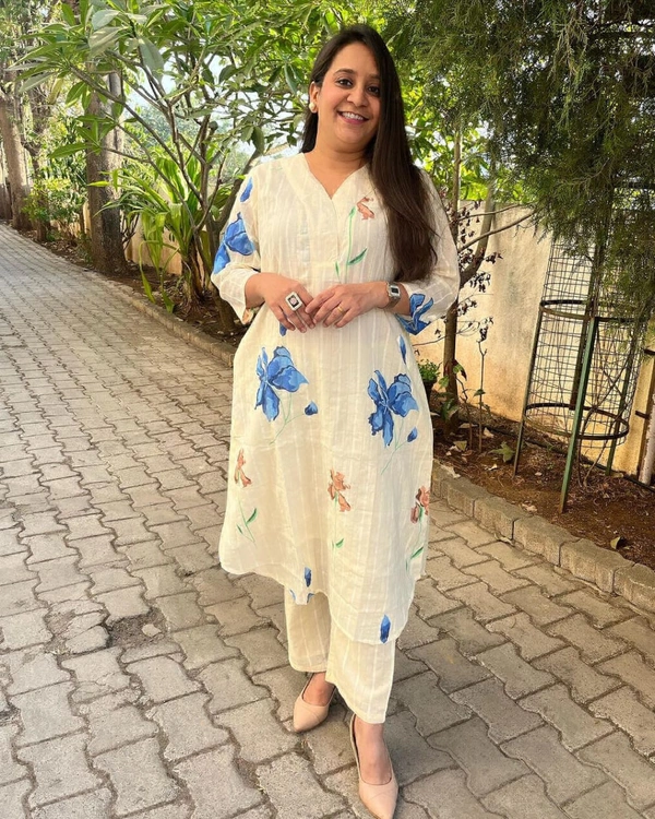 KDJ Cotton Printed Kurta Set  - M-38