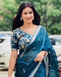 DSS Trending Jimmy Chu Designer Saari  - Dark Blue