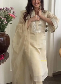KDJ 4760 Chanderi Cotton Kurta Set  - 3XL-46