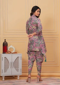 KDJ 2114 Muslin Kurti With Dhoti Pant Cord Set - 42-XL