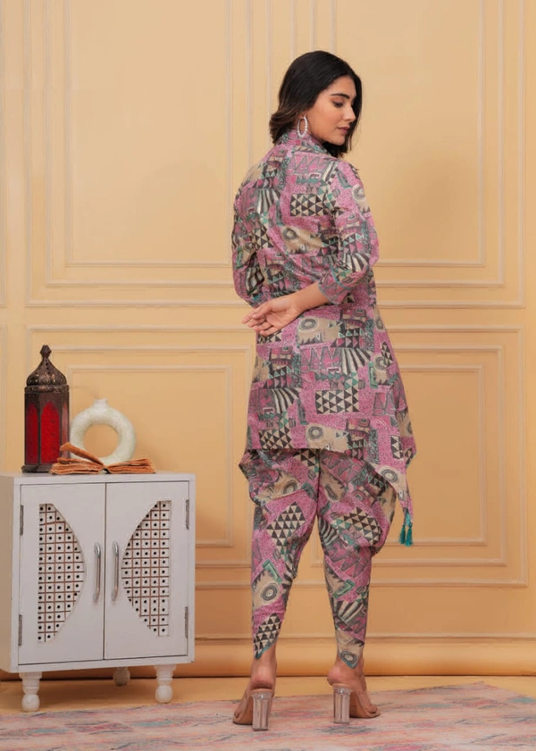 KDJ 2114 Muslin Kurti With Dhoti Pant Cord Set - 42-XL