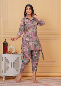 KDJ 2114 Muslin Kurti With Dhoti Pant Cord Set - 42-XL