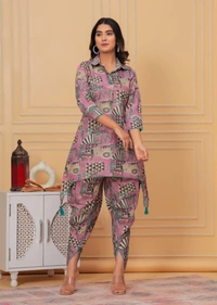 KDJ 2114 Muslin Kurti With Dhoti Pant Cord Set - 46-3XL