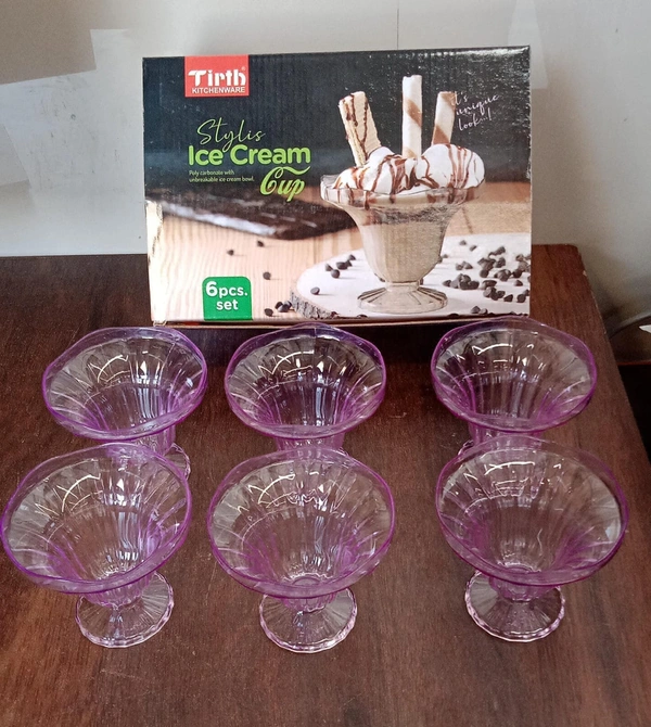 Crystal Plastic Ice Cream Bowl - 1pcs