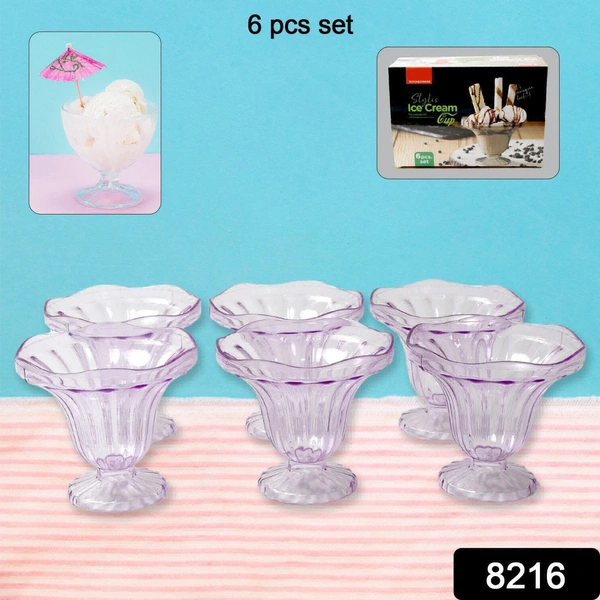 Crystal Plastic Ice Cream Bowl - 1pcs