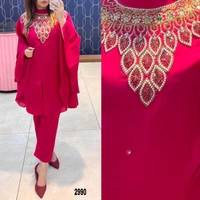 RTK HANDWORK KAFTAN KURTI WITH PANT  - parrot green, 40