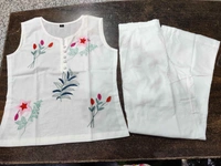 KDJ 2107 Beautiful Top With Plazo Pant  - White, 38