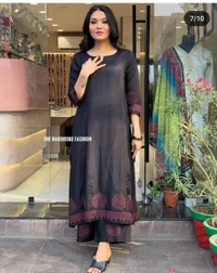 KDJ 301 COTTON PRINTED KURTI WITH PANT  - 38-M