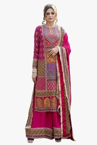 ARM HEAVY EMBROIDERY KURTA SEARARA SET - M-38