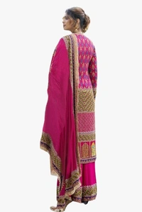 ARM HEAVY EMBROIDERY KURTA SEARARA SET - L-40