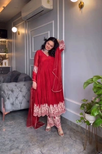 WDW Designer Kurti With Plazo Pant Dupatta  - M-38