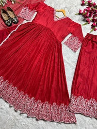WDW Designer Kurti With Plazo Pant Dupatta  - 2XL-44