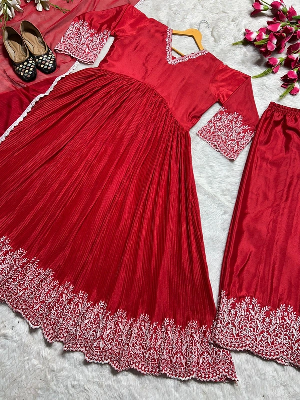 WDW Designer Kurti With Plazo Pant Dupatta  - 2XL-44