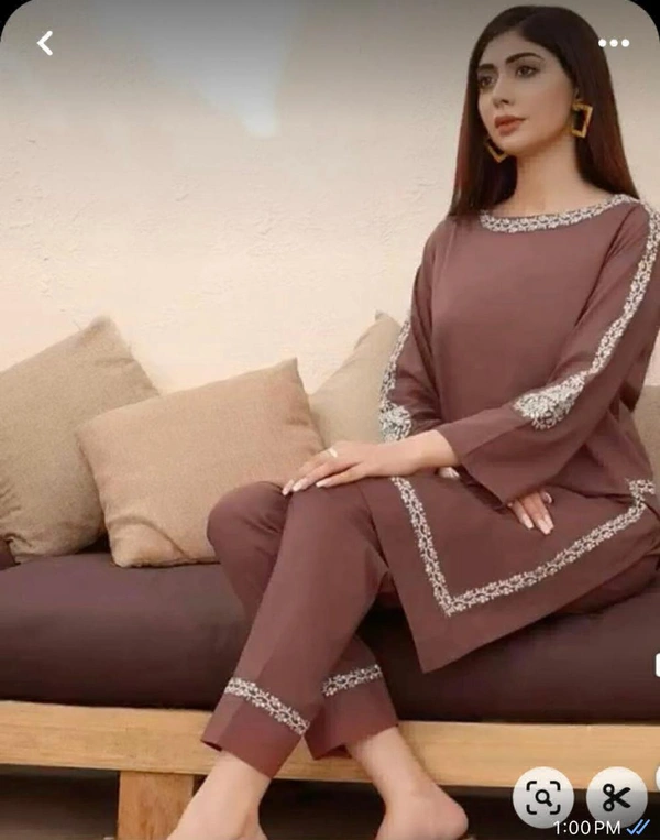 KDJ REYON STRAIGHT KURTI WITH PANT  - 42-XL