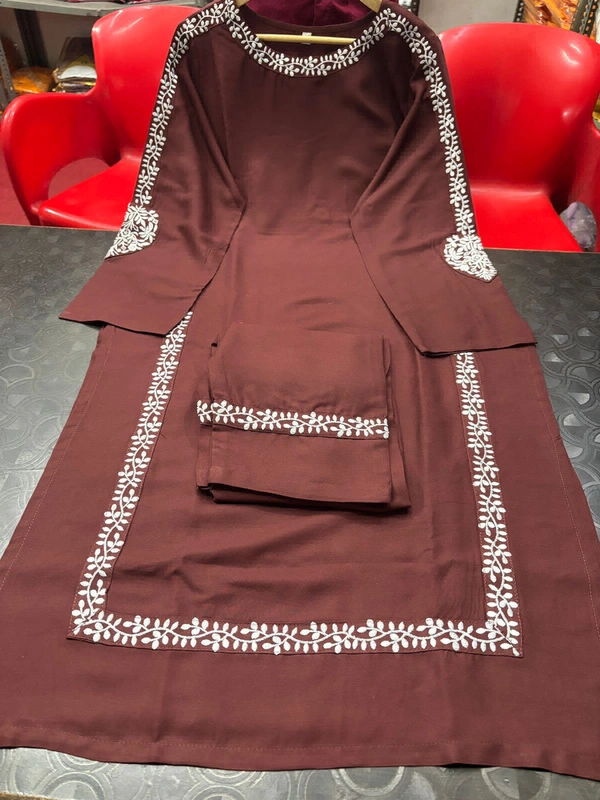 KDJ REYON STRAIGHT KURTI WITH PANT  - 2XL-44