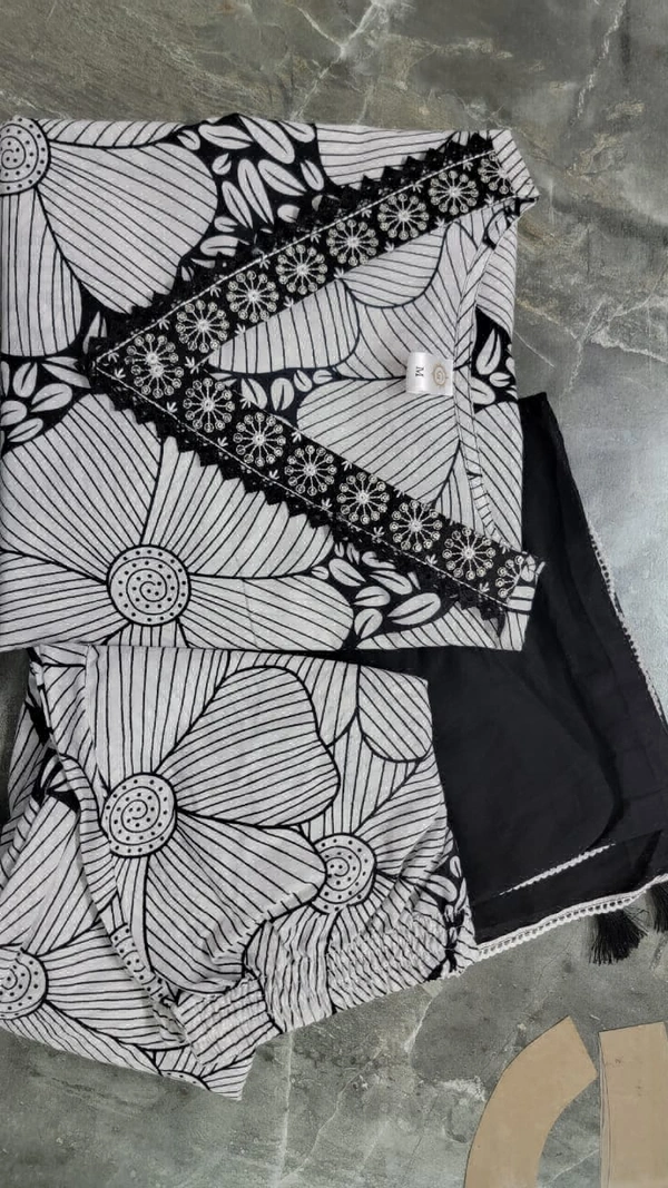 KDJ 2904 COTTON KURTI WITH PANT DUPATTA  - 44-2XL