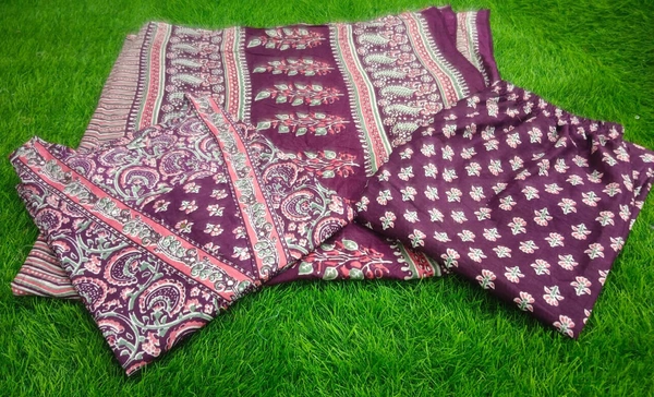 KDJ 3541 Cotton Kurta Set With Pant Dupatta  - 42-XL