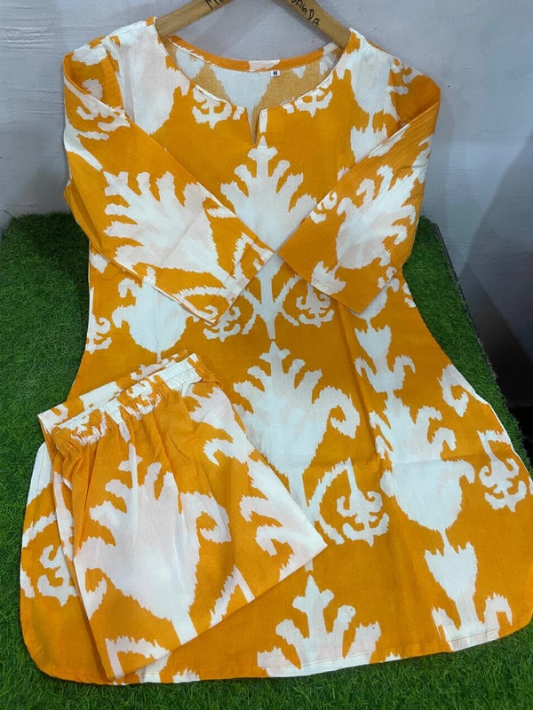 KDJ BEAUTIFUL PRINTED KURTI SET  - L-40, Orange