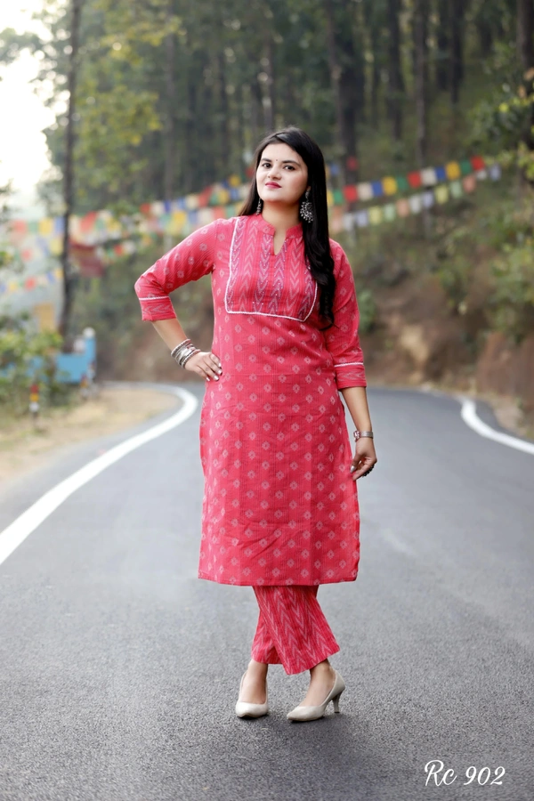 KDJ Kurti With Pant  - pink, 38