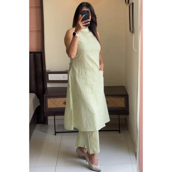 KDJ 5040 BEAUTIFUL KURTI WITH PANT  - light green, 46-XXXL