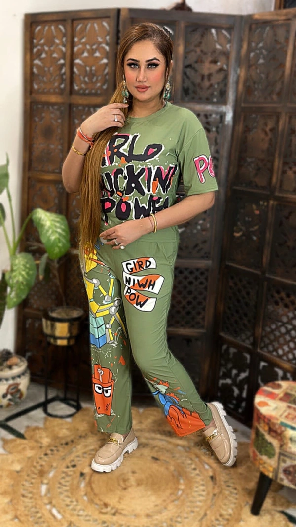 WSM 1011 Night Suit  - mehndi, 42