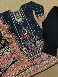 DSS 1010 Embroidery Work Dress  - XL