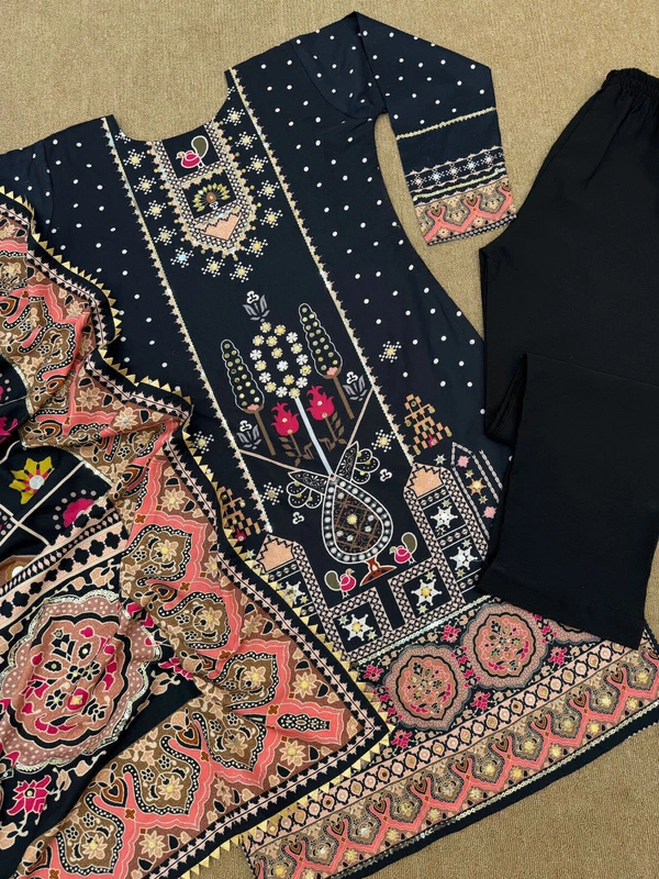 DSS 1010 Embroidery Work Dress  - XL