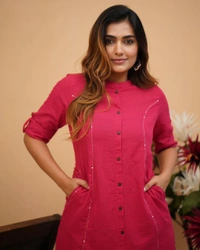 KDJ 5041 Beautiful Kurti With Pant  - pink, M-38