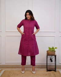 KDJ 5041 Beautiful Kurti With Pant  - wine, M-38