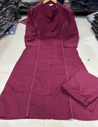 KDJ 5041 Beautiful Kurti With Pant  - wine, 42-XL