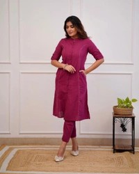 KDJ 5041 Beautiful Kurti With Pant  - wine, 42-XL