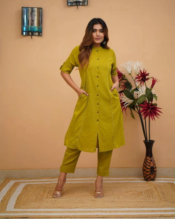 KDJ 5041 Beautiful Kurti With Pant  - mehndi, 42-XL