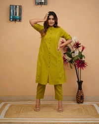 KDJ 5041 Beautiful Kurti With Pant  - mehndi, 42-XL
