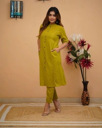 KDJ 5041 Beautiful Kurti With Pant  - mehndi, XXL-44