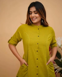 KDJ 5041 Beautiful Kurti With Pant  - mehndi, XXXL-46