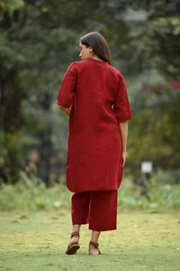 KDJ 5043 Beautiful Kurti With Pant  - Maroon, 38