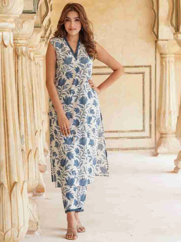 KDJ 2218 Summer Special Dress  - Royal Blue, L-40